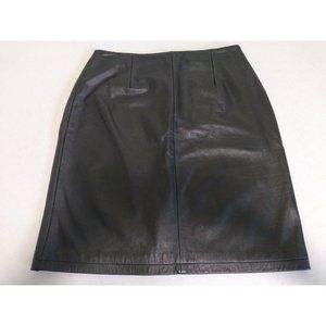 Wilson's Leather "Maxima" Women's Black Leather Size 10 Lined 20" Skirt